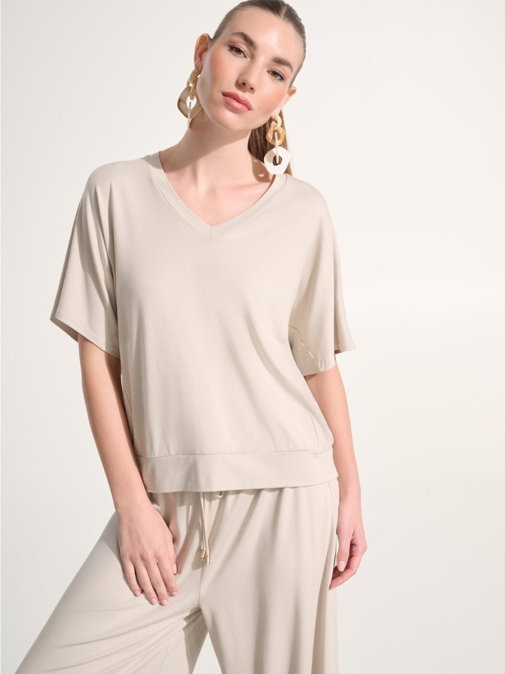 NWT Joseph Ribkoff Jersey Dolman Sleeve Boxy Top in Moonstone